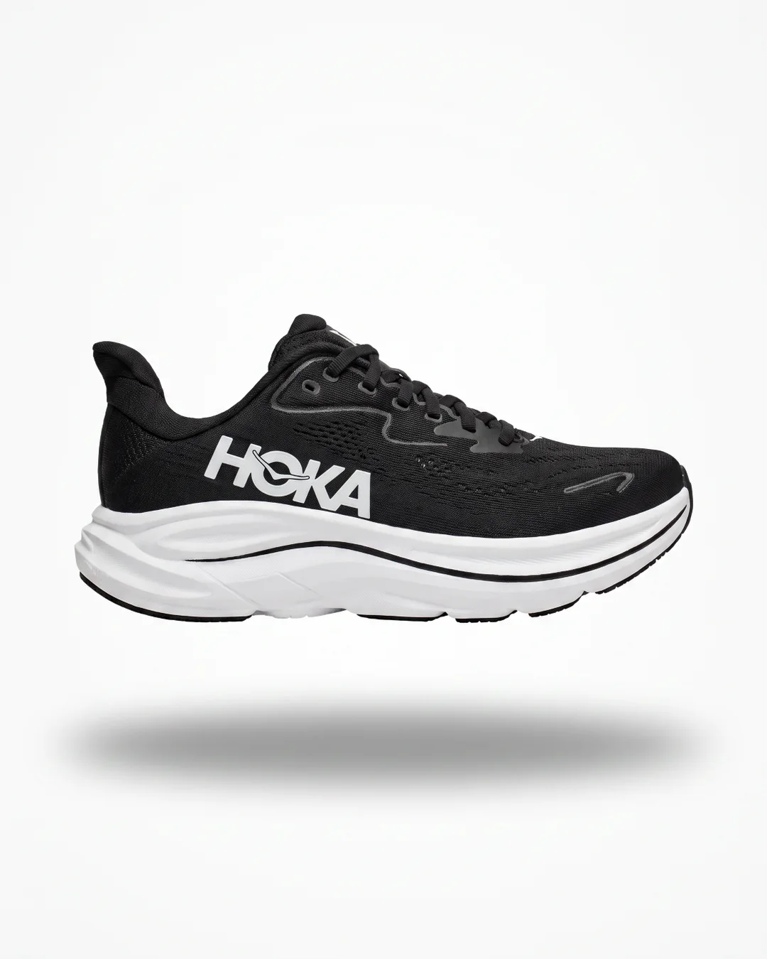 HOKA Clifton 10 BWHT Women Black White vista 2 - 100% Original SJT Mayoreo